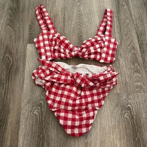 Montce swim gingham red & white bikini